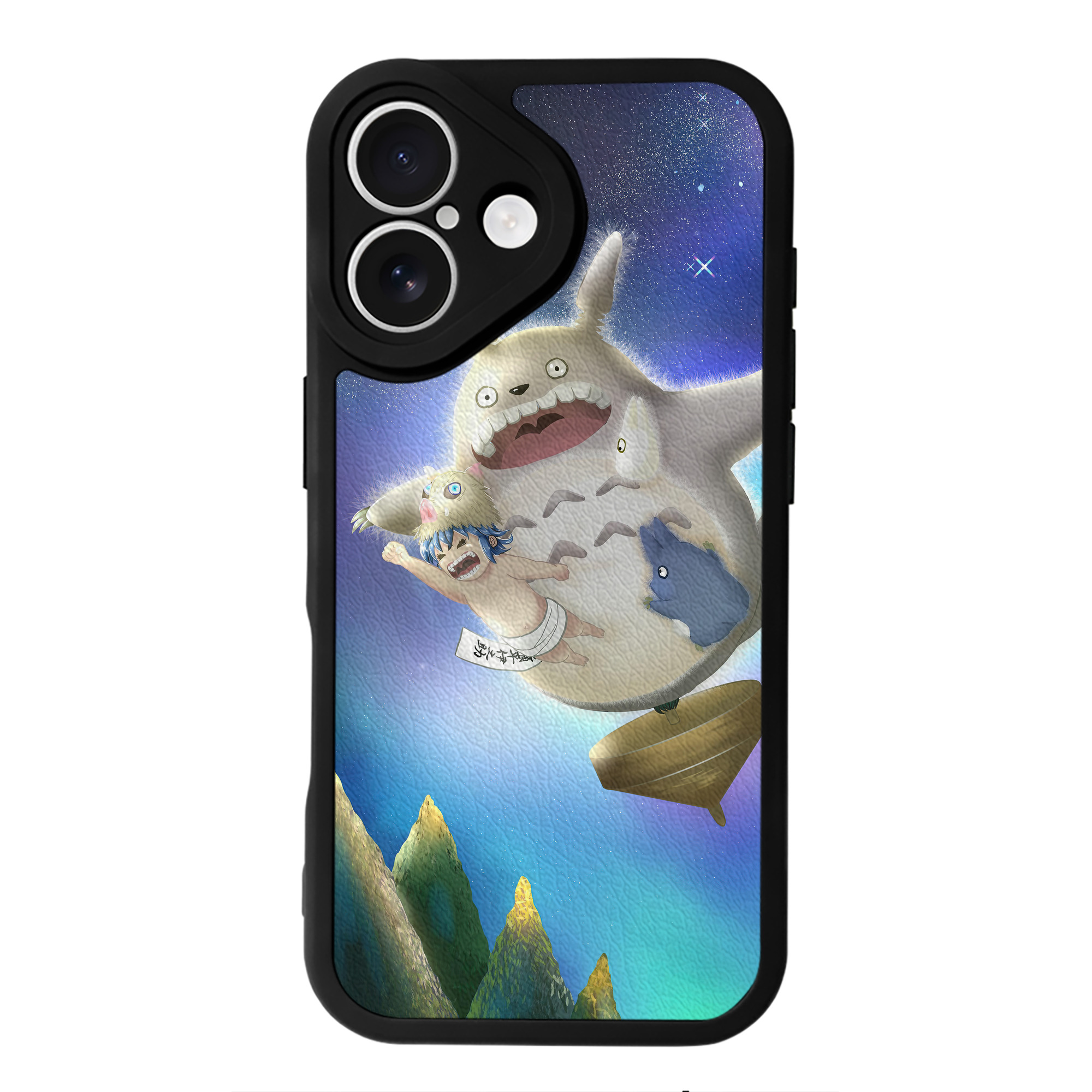 となりのトトロ 草壁メイ 草壁サツキ My Neighbor Totoro Satsuki Kusakabe Mei Kusakabe 【iPhone 16シリーズ対応】シリコンスマホケース（レザー調） 材質：シリコン